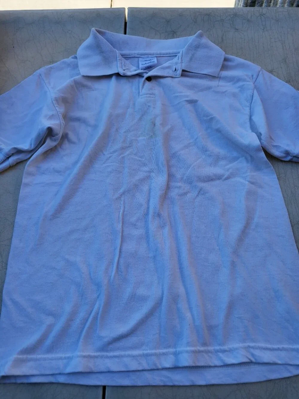 Set of 2 Boy 12 Polo Shirt Cotton Blue Preppy Academy Breathable Minimalist